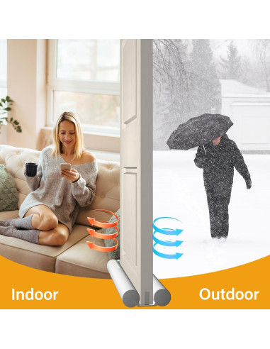 Barrera de Corrientes de Aire TONINT 2 Paquetes 99 cm Silicona