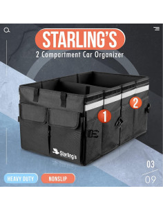 Organizador de Maletero Starling Grande Plegable Negro 6.8L 2