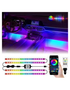 Luces LED de tira interior para coche YM E-Bright 72 LED Multicolor