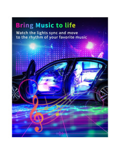 Luces LED de tira interior para coche YM E-Bright 72 LED Multicolor 2