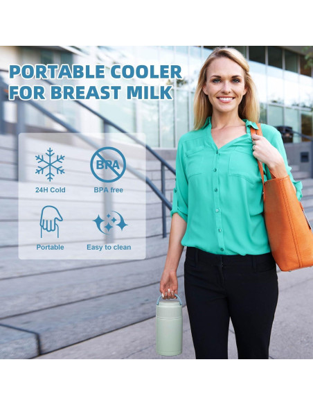 Enfriador de Leche Materna Portátil Acero Inoxidable 1.18L Azul Enfriador de Leche Materna Portátil Acero Inoxidable 1.18L Azul
