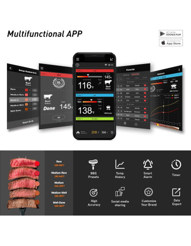 Termómetro de Carne Inalámbrico NADEZHDA WP-03-A Bluetooth 5.2