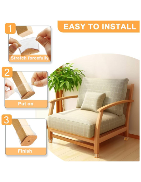 35 Protectores de Silicona para Patas de Silla RUSIDO 27-40mm 35 Protectores de Silicona para Patas de Silla RUSIDO 27-40mm