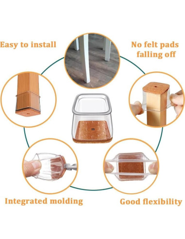 35 Protectores de Silicona para Patas de Silla RUSIDO 27-40mm