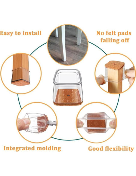 35 Protectores de Silicona para Patas de Silla RUSIDO 27-40mm 35 Protectores de Silicona para Patas de Silla RUSIDO 27-40mm