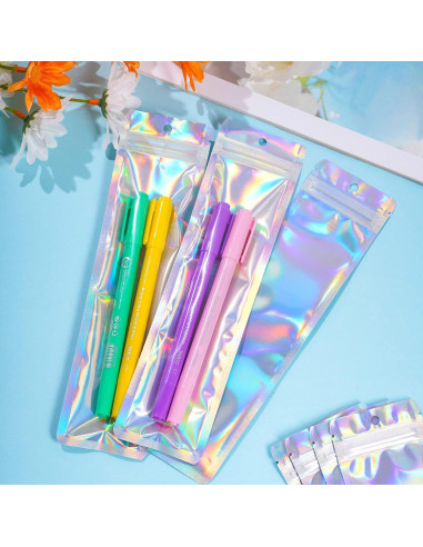 100 Bolsas de Empaque Resellables Hmxpls 6.1x22.9 cm Plateadas