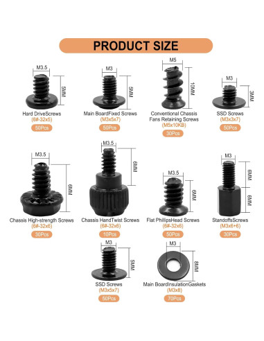 Kit de Tornillos para PC TVINLIK 420 Piezas M2 M2.5 M3 M5