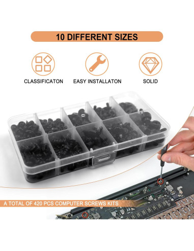 Kit de Tornillos para PC TVINLIK 420 Piezas M2 M2.5 M3 M5