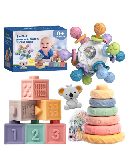 Juguetes Montessori Pucmaoci 3 en 1 para Bebés 0-18 Meses