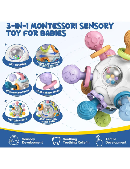 Juguetes Montessori Pucmaoci 3 en 1 para Bebés 0-18 Meses