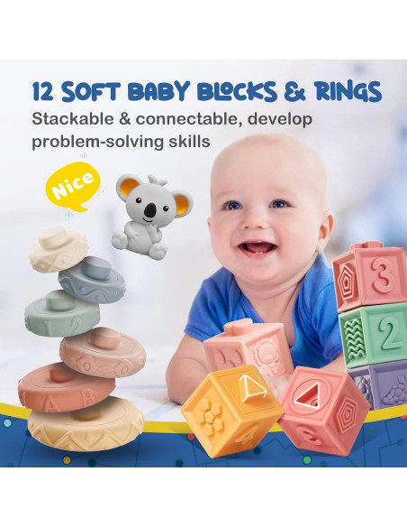 Juguetes Montessori Pucmaoci 3 en 1 para Bebés 0-18 Meses