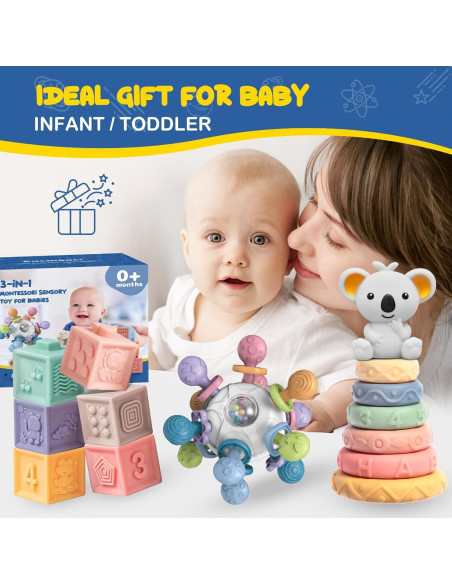 Juguetes Montessori Pucmaoci 3 en 1 para Bebés 0-18 Meses