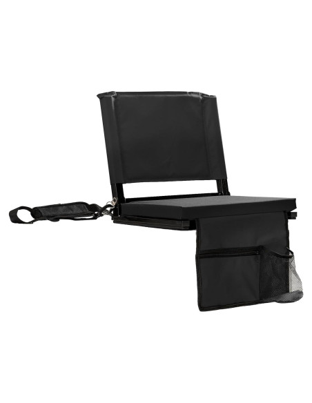 Asiento de Estadio Plegable FZGhome KZ-SS001 Negro con Respaldo