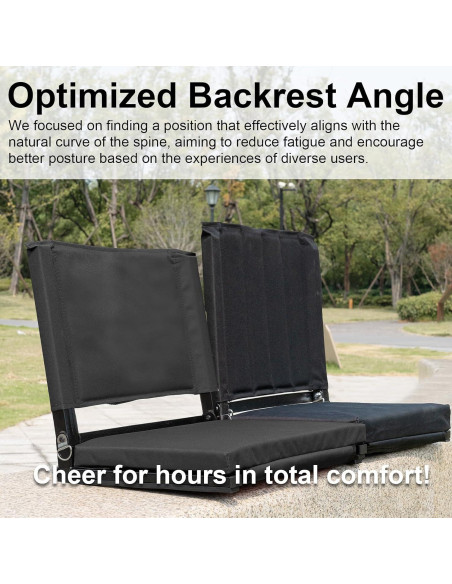 Asiento de Estadio Plegable FZGhome KZ-SS001 Negro con Respaldo