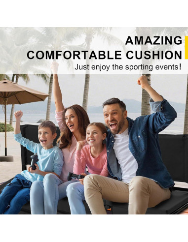 Asiento de Estadio Plegable FZGhome KZ-SS001 Negro con Respaldo