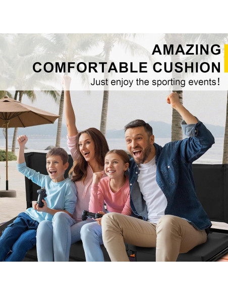 Asiento de Estadio Plegable FZGhome KZ-SS001 Negro con Respaldo