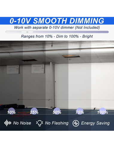 Luces de tira LED 4 pies regulables 24W/32W/40W 3500K-5000K