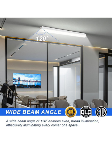 Luces de tira LED 4 pies regulables 24W/32W/40W 3500K-5000K