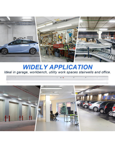 Luces de tira LED 4 pies regulables 24W/32W/40W 3500K-5000K