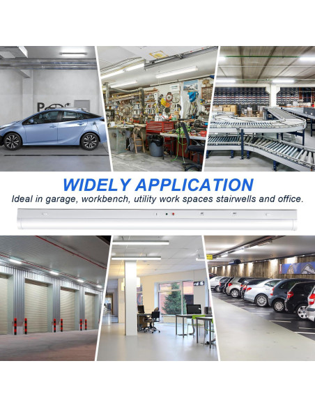 Luces de tira LED 4 pies regulables 24W/32W/40W 3500K-5000K