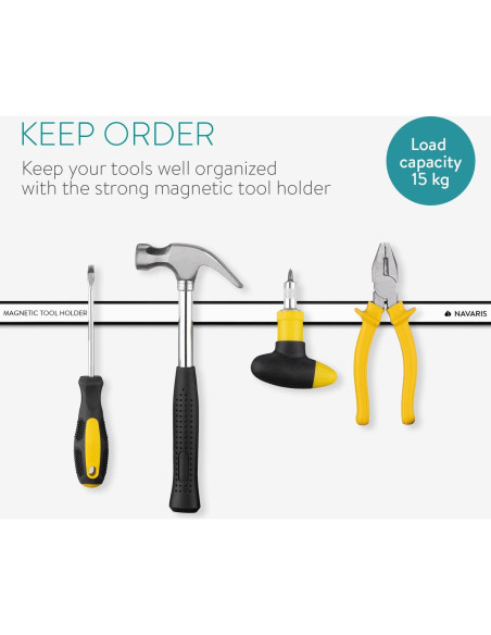 Soportes Magnéticos para Herramientas Navaris - 3 Piezas 61 cm