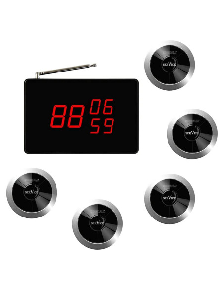 Sistema de Llamada Inalámbrico SINGCALL para Restaurantes 5 Botones