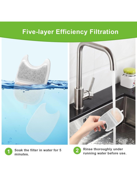 12 Filtros y Esponjas de Reemplazo Tettie para Fuente de Gato 4L