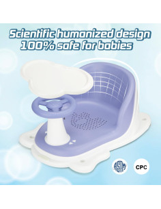 Asiento de Baño para Bebés OMYBaby Azul con Bandeja Desmontable 2