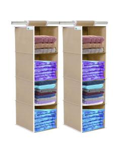 Organizador Colgante 4 Estantes Unicrafts Plegable Beige