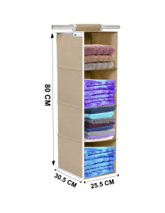 Organizador Colgante 4 Estantes Unicrafts Plegable Beige 2