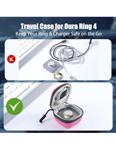 Funda de Viaje Babeezy para Anillo Oura Gen 4 - Rosa Compacta