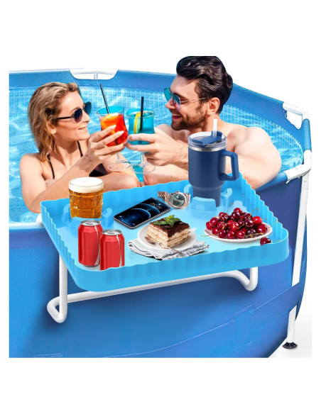 Barra de piscina portátil Lebenwell azul 42x31 cm