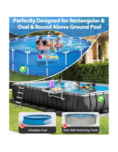 Barra de piscina portátil Lebenwell azul 42x31 cm 2