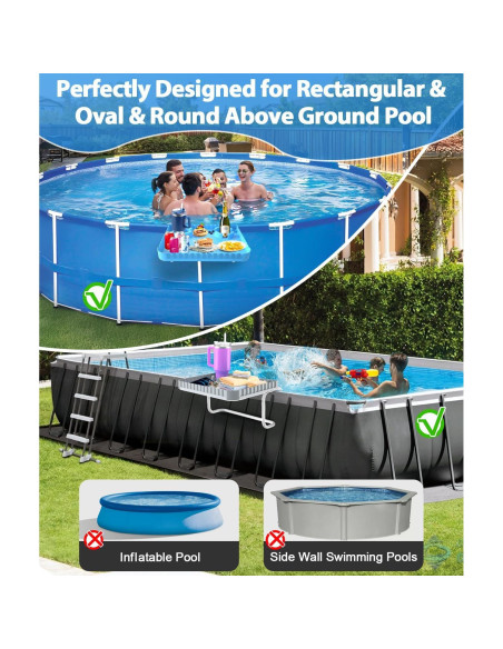 Barra de piscina portátil Lebenwell azul 42x31 cm