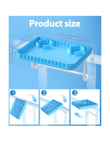 Barra de piscina portátil Lebenwell azul 42x31 cm