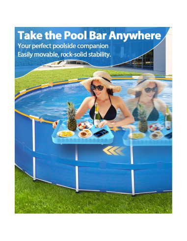 Barra de piscina portátil Lebenwell azul 42x31 cm