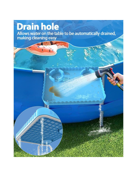 Barra de piscina portátil Lebenwell azul 42x31 cm