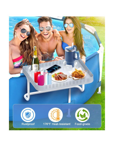 Barra de piscina portátil Lebenwell azul 42x31 cm