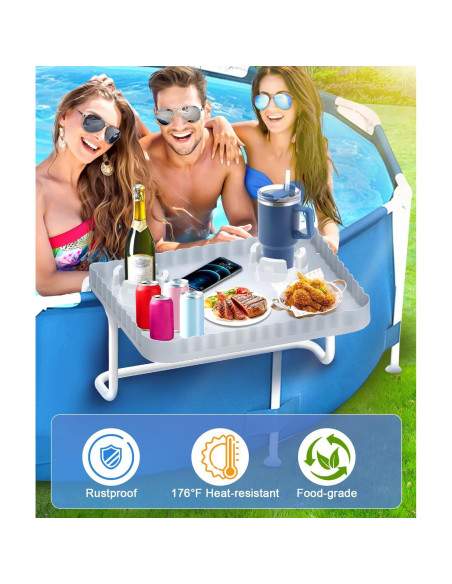 Barra de piscina portátil Lebenwell azul 42x31 cm