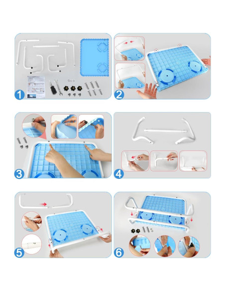 Barra de piscina portátil Lebenwell azul 42x31 cm