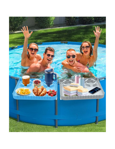 Barra de piscina portátil Lebenwell azul 42x31 cm