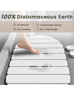 Alfombra de Baño de Piedra Diatomácea Mpupmiao 61x41 cm Blanca 2