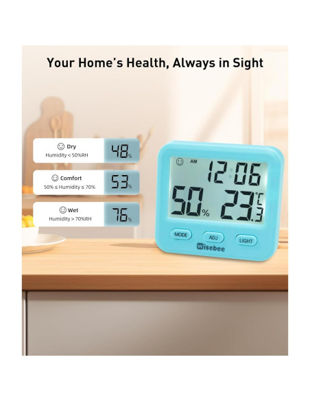 Higrómetro Digital Wisebee CH-915 con Pantalla Retroiluminada