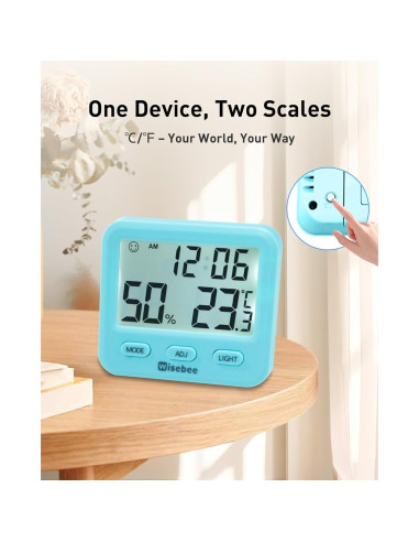 Higrómetro Digital Wisebee CH-915 con Pantalla Retroiluminada