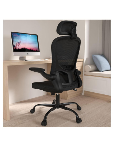 Silla de Oficina Ergonómica Silybon MA938 con Reposacabezas Negro