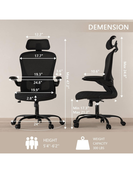 Silla de Oficina Ergonómica Silybon MA938 con Reposacabezas Negro