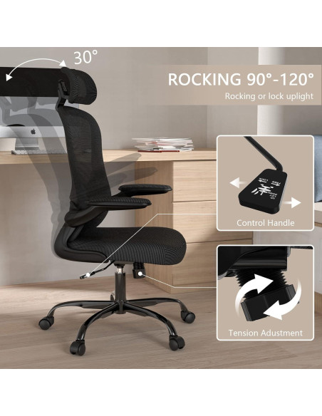 Silla de Oficina Ergonómica Silybon MA938 con Reposacabezas Negro