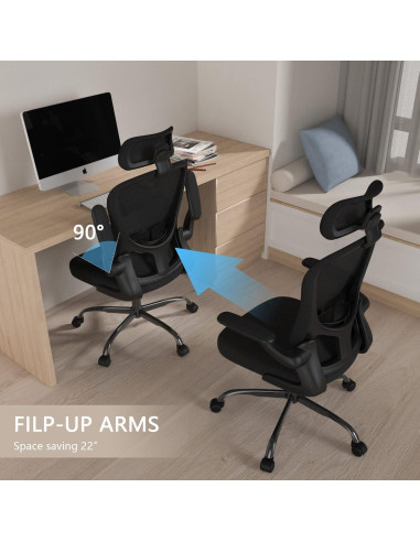 Silla de Oficina Ergonómica Silybon MA938 con Reposacabezas Negro