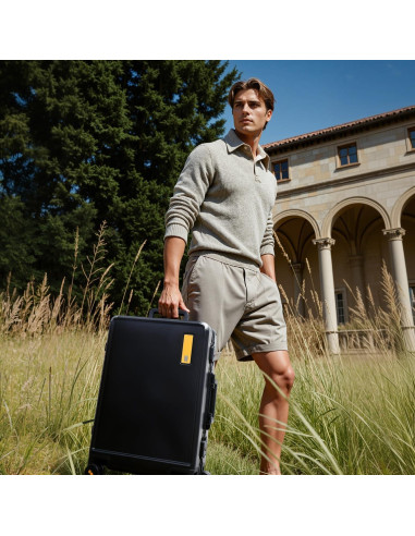 Maleta de Mano LEVEL8 20 Pulgadas Sin Cremallera Negra