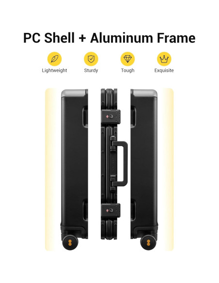 Maleta de Mano LEVEL8 20 Pulgadas Sin Cremallera Negra